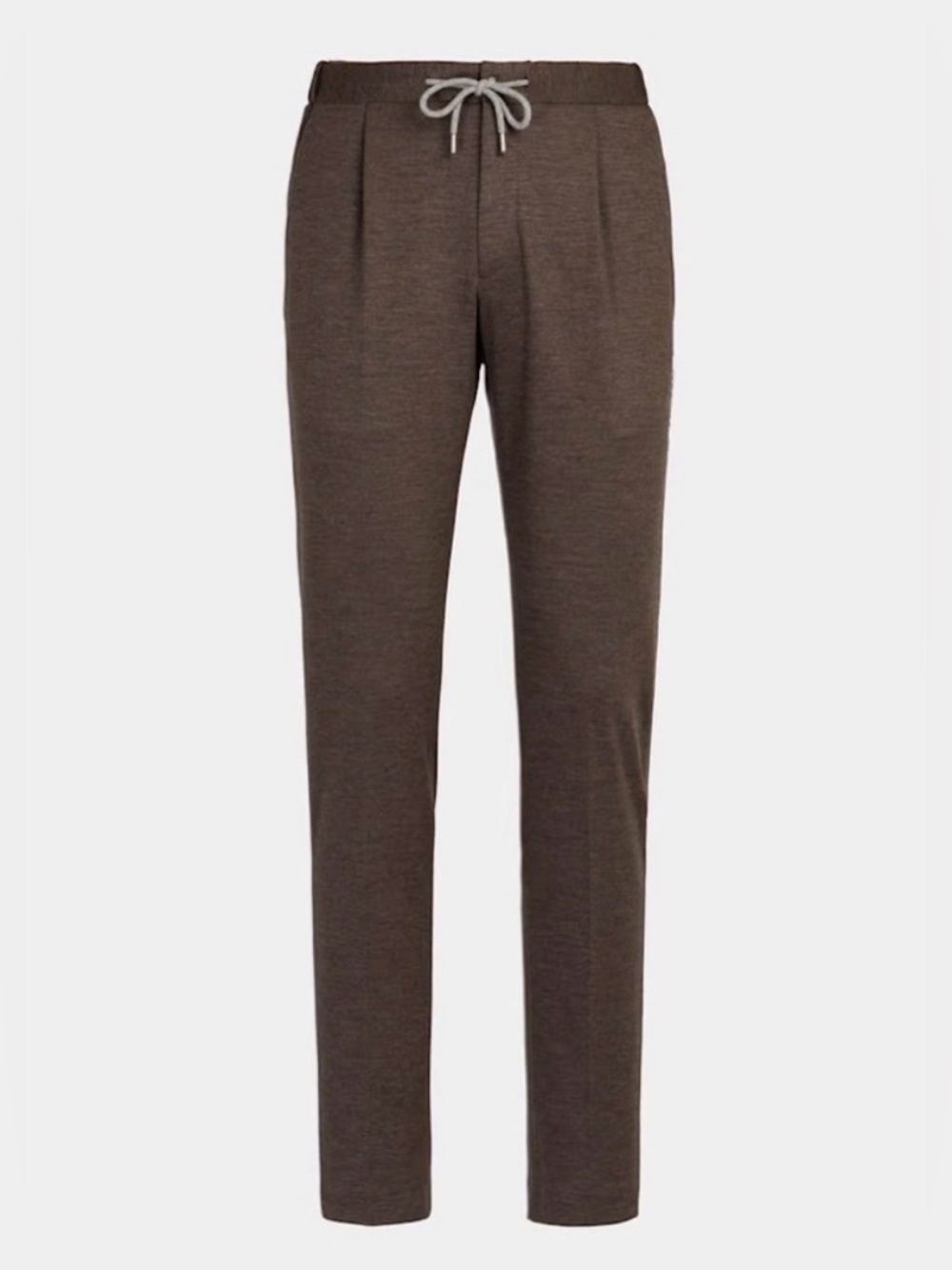 Suitsupply Ames Trouser Mid Brown Slim fit Size 38L knit wool cotton blend